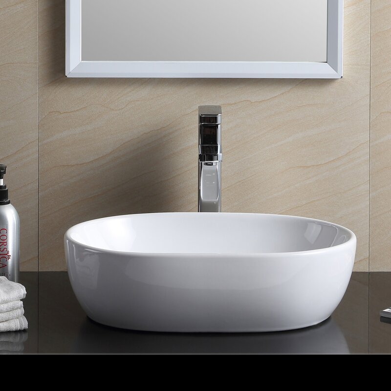 Fine Fixtures Modern Vitreous China Oval Vessel Bathroom Sink And Reviews Wayfair 0228